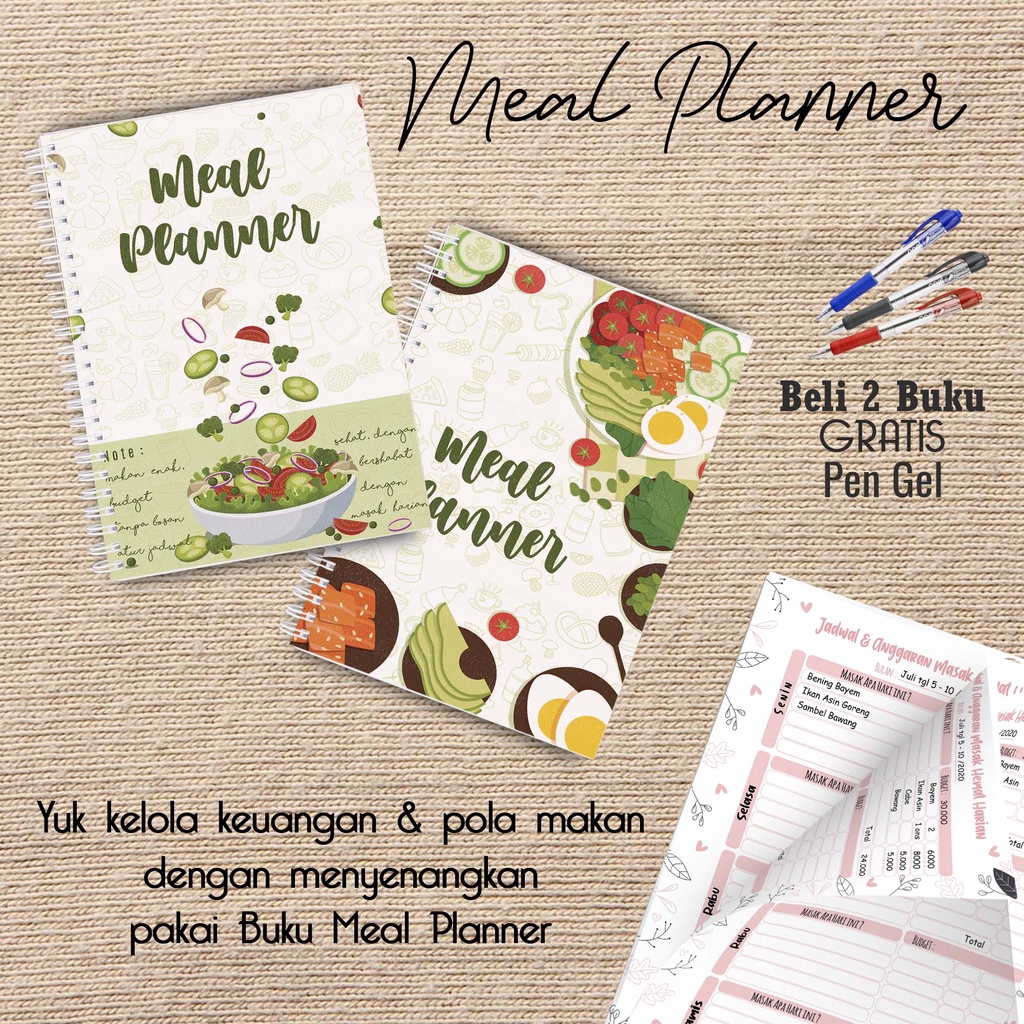 

Laris Meal Planner / Jadwal Menu Hemat Harian Beli 2 Buku Gratis Pen Gel Kode MP03