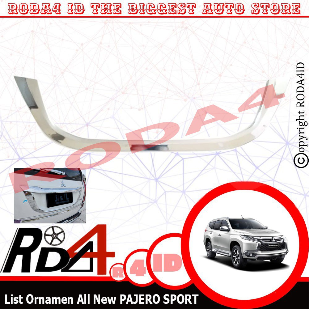 List Ornament  List Plat Nomor All New Pajero Sport 2016 Full Chrome