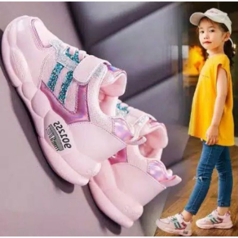 Sepatu Anak Perempuan ROCKIT Sneakers Kids Non LED Sepatu Anak Import Size 26-35 Usia 3-8 Tahun