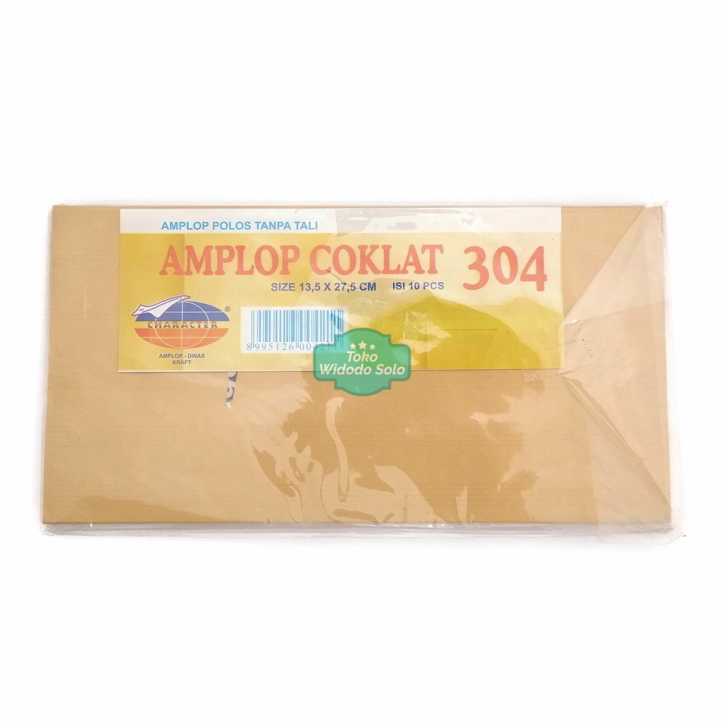 

1 PACK (ISI 10) Amplop Coklat 304 Polos Tanpa Tali 13,5x27,5cm
