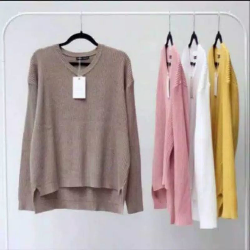 SWEATER RAJUT HALUS V NECK PREMIUM RAJUTANKU COLLECTION