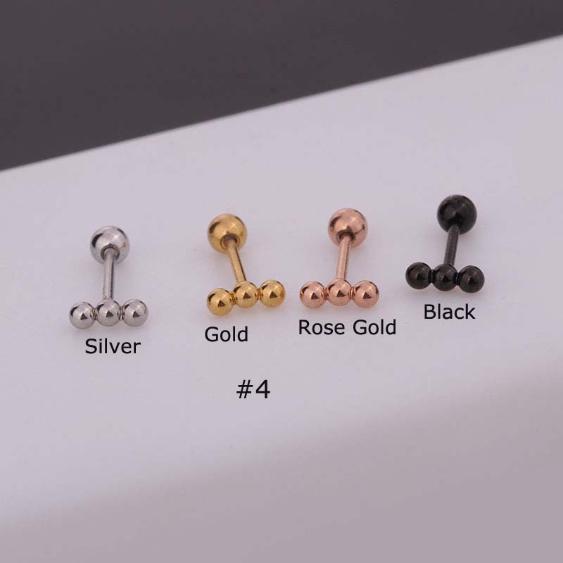 1pc Anting Desain Tengkorak Ular Bahan Stainless Steel Panjang 6mm Untuk Unisex