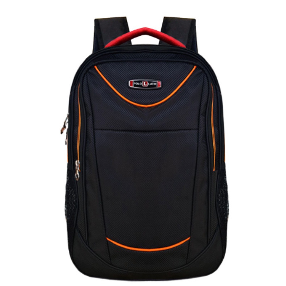 SHOPEE 6.6 SUPER SALE!! Tas Polo Ransel Sekolah SMP SMA Tas Kuliah Model Casual Tas Punggung Pria dan Wanita L-800 Black + Bonus Raincover