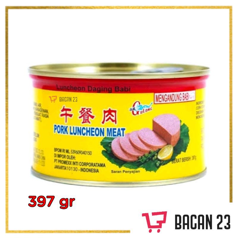 

Gulong Pork Luncheon Meat (397gr) / Daging Maling / Bacan23 - Bacan 23