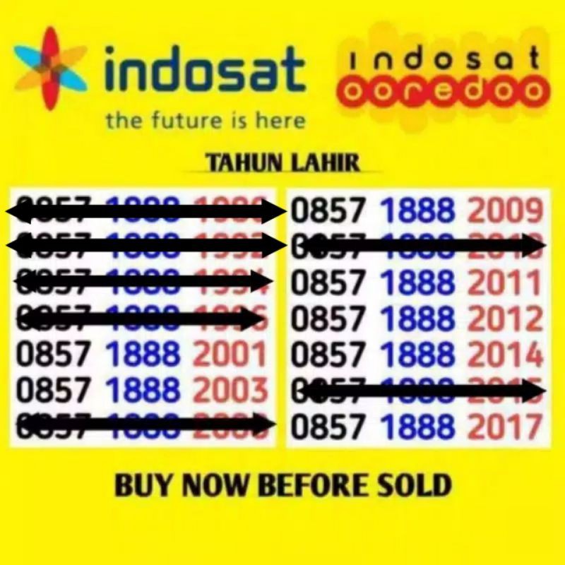 NOMOR CANTIK INDOSAT 888 TAHUN LAHIR 1986 1992 1994 1996 2001 2003 2008 2009 2010 2011 2012 2104