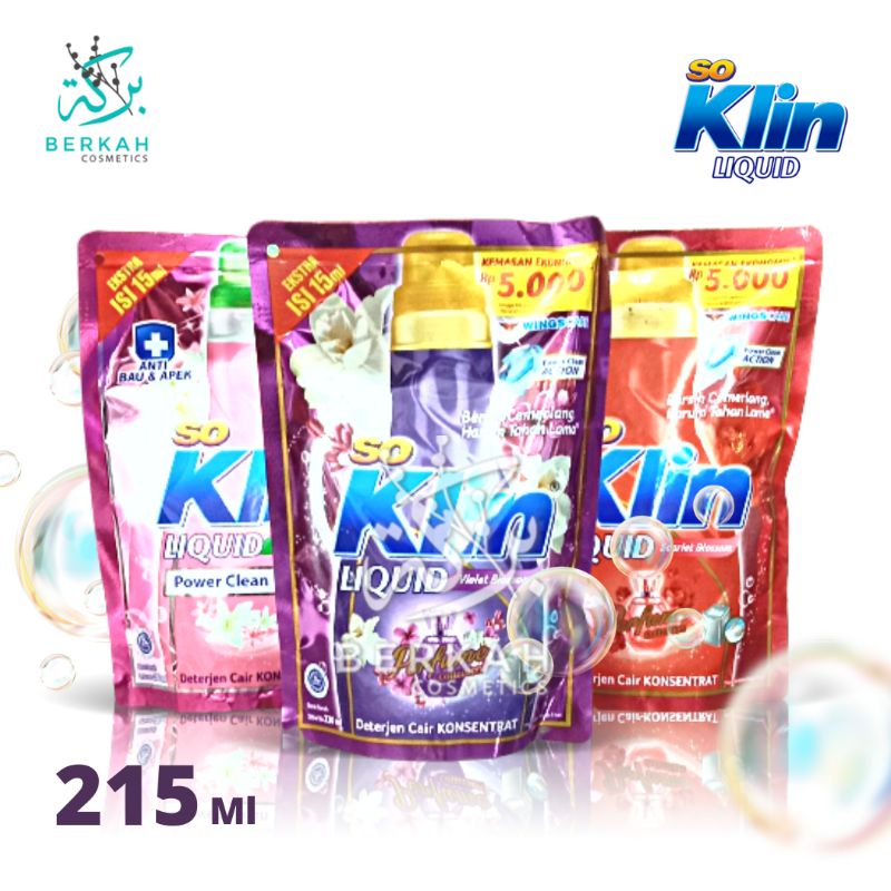 So Klin Liquid Detergent Cair Refill 215ml