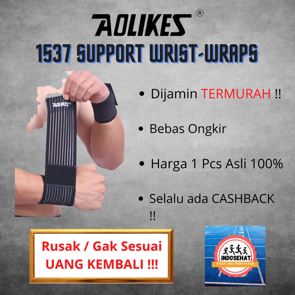 AOLIKES 1537 Support Wrist Wrap / Wrist Support / Wristband - Deker Pelindung Pergelangan Tangan