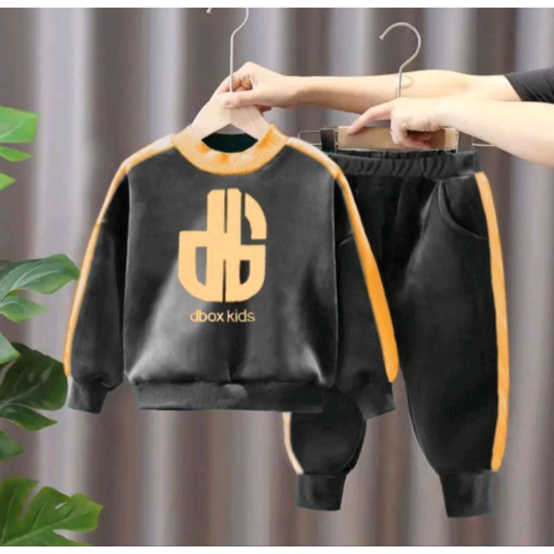 Promo-Setelan Sweater Jogger DB Bordir Anak Laki-laki Usia Anak 1-5 Tahun Termurah