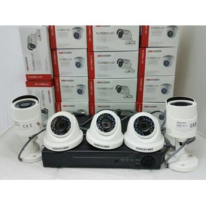 MURAH PAKET CCTV Hikvision 8CH 5 Camera Full HD 2MP ( Lengkap tinggal pasang )