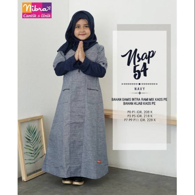 Gamis Anak Polos Kekinian Nibras NSAP 54