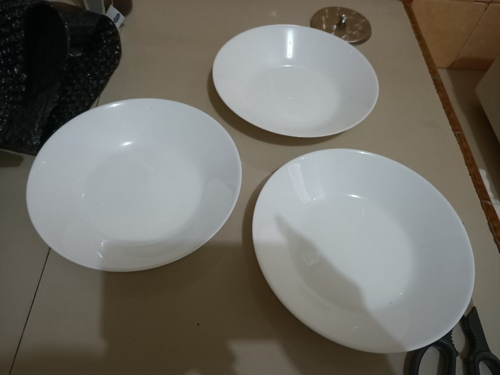 Piring Ikea Oftast Piring Makan / Piring Saji / Mangkuk Putih Kaca Tempered / Piring Kecil