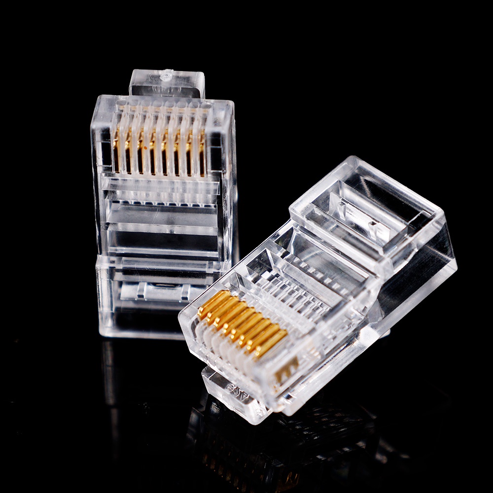 Crystal Adapter Konektor Kabel Jaringan RJ45 8Pin Rj-45 Untuk Cat5 Cat5e Cat6 Rj 45