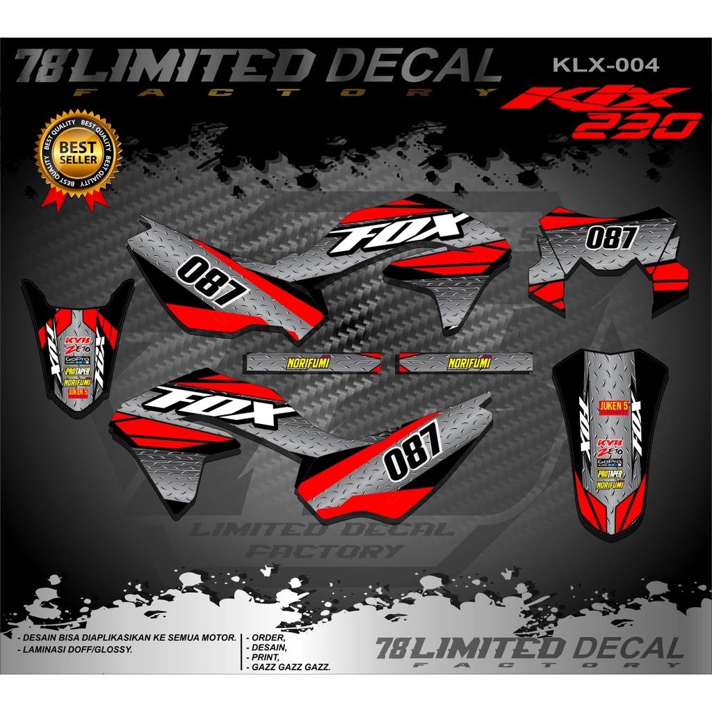 Decal KLX 230 Full Body stiker/ sticker dekal klx new/se desain KLX-004