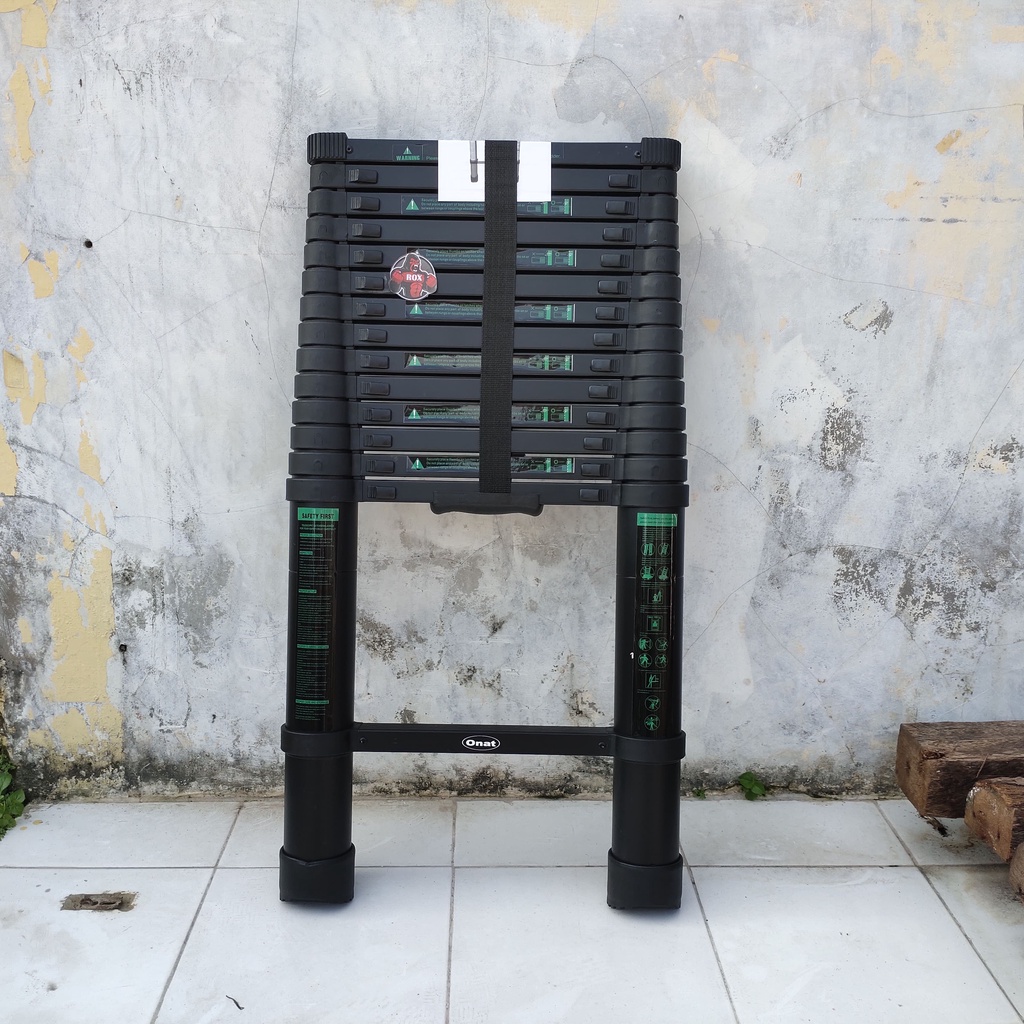 Tangga Lipat Aluminium Teleskopik 4.4M Single Telescopic Ladder 4.4 M Tangga Slorok Tangga Selorok