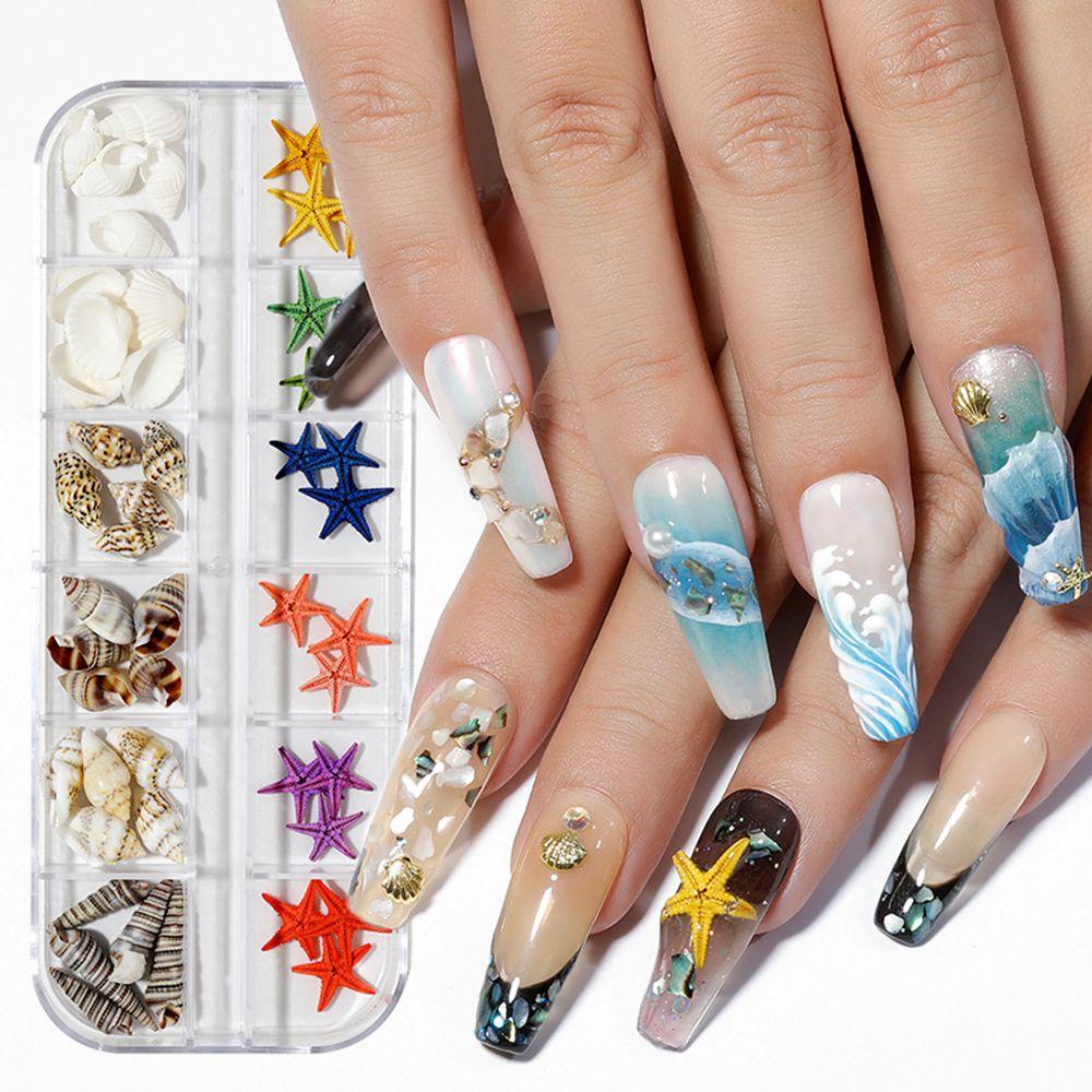 Hiasan Kuku Bentuk Bintang Lautkerang Abaloneberlian Imitasi Untuk Dekorasi Nail Art