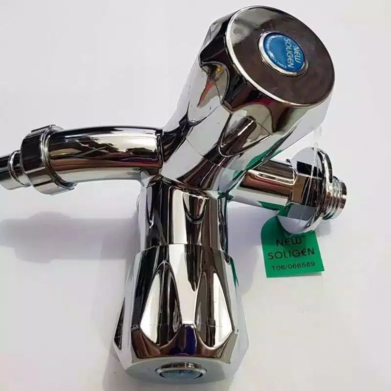 Hand shower merk soligen + kran cabang chrome s10 soligen