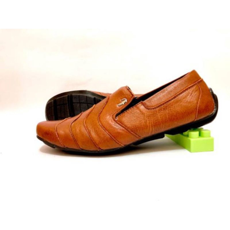 Top Seller☆ Sepatu Pria Pantofel Crocodile Tali Pendek Kulit Swedian Formal Kerja