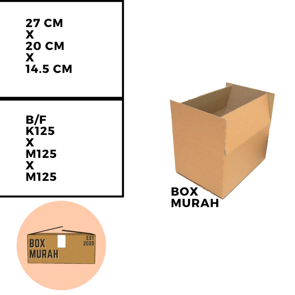 

Kardus Packaging Box Polos Murah Serba Guna 27 x 20 x 14.5 (cm)