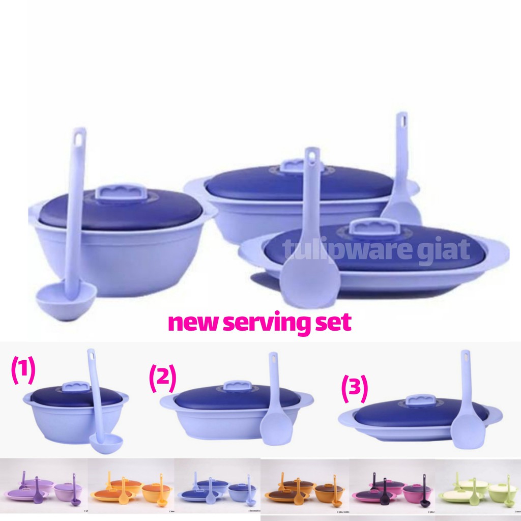 TULIPWARE NEW SERVING SET Lodor Tempat Penyajian Makanan Isi 3