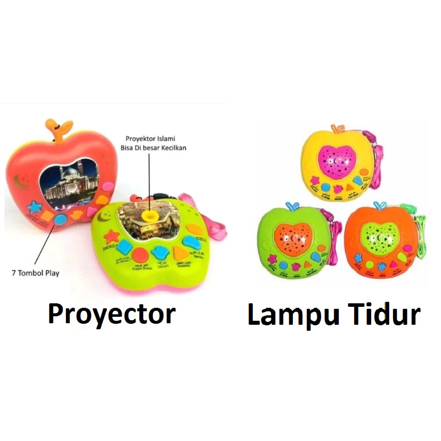 Mainan Edukasi Anak Speaker Apple Quran + Projector Lamp / Speaker Hafiz