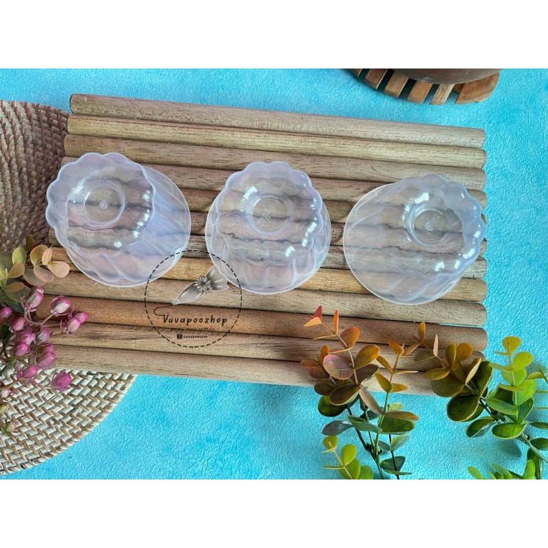 Cup Jelly Bulat isi 12pcs / Cetakan Puding Agar Bulat Cekung / Cetakan Pudding Plastik