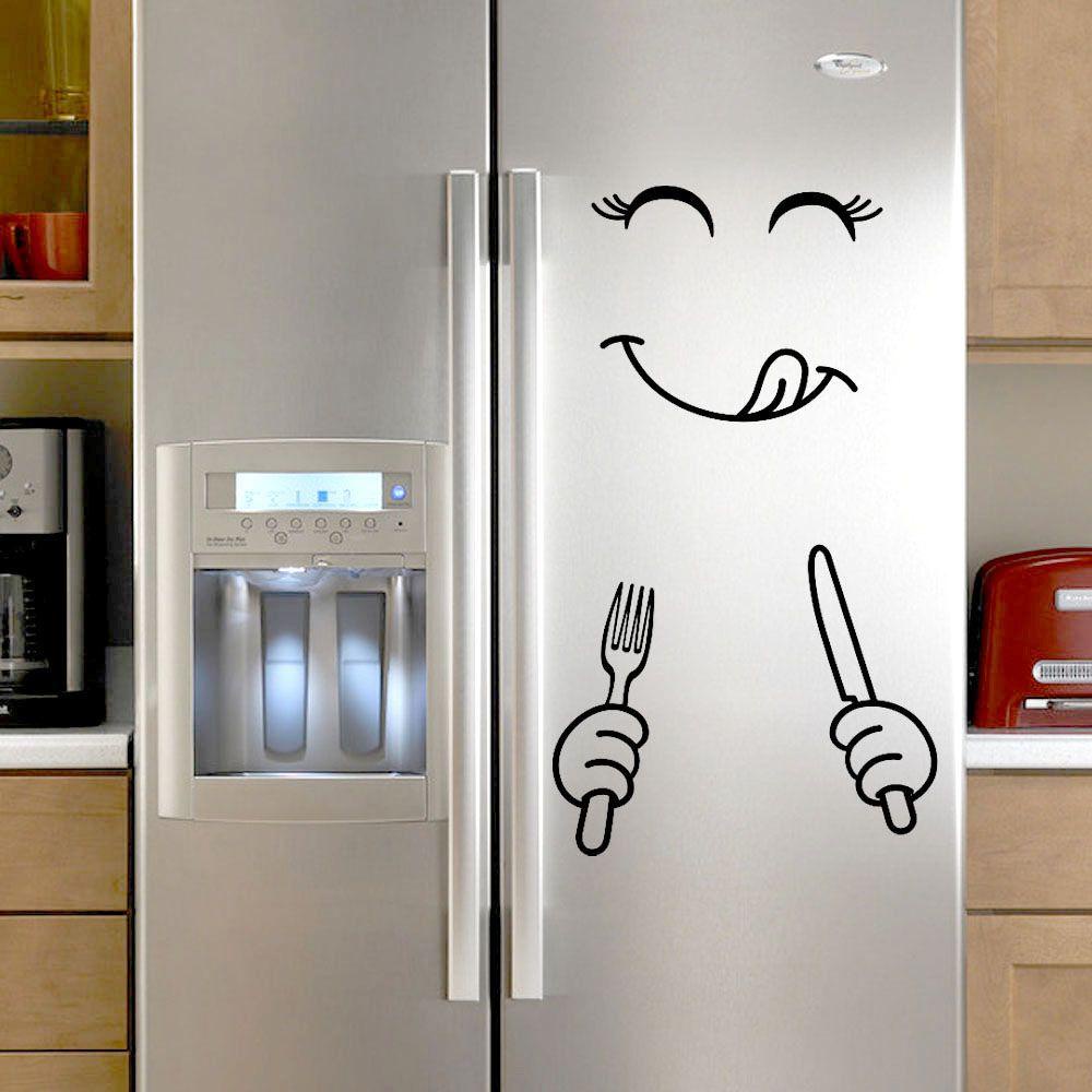 Stiker Kulkas Populer Vinyl Gadget Kitchen &amp; Dining Refrigerator Decal