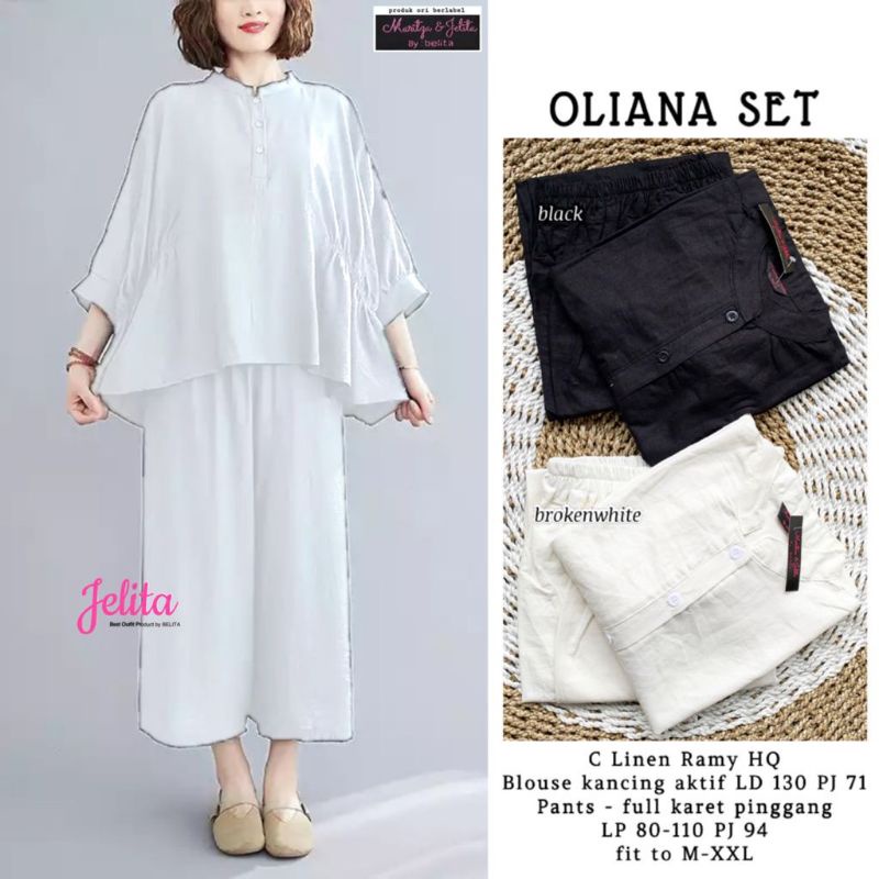 SETELAN ATASAN + KULOT LINEN OLIANA SET BY JELITA