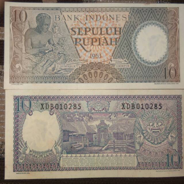 UANG KUNO UANG MAHAR 10 RUPIAH SERI PEKERJA 1963/1958