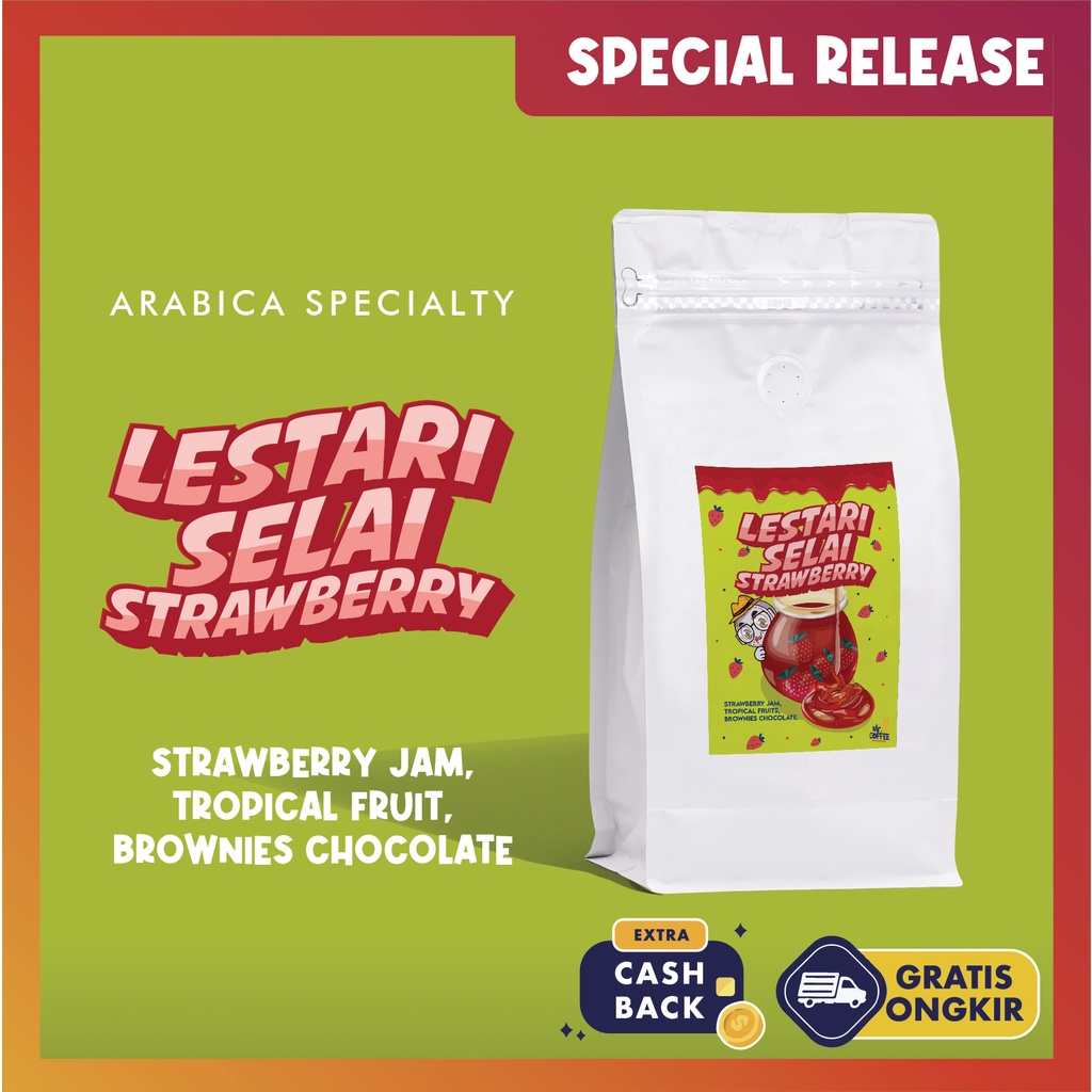 

Kopi Arabika Specialty LESTARI SELAI STRAWBERRY 500g | Special Release