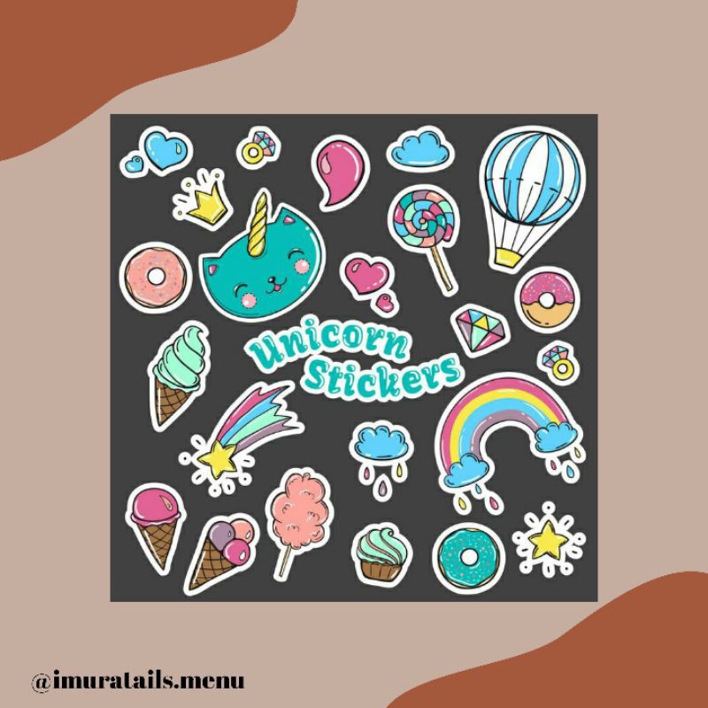 45pcs Sticker Tumblr Unicorn