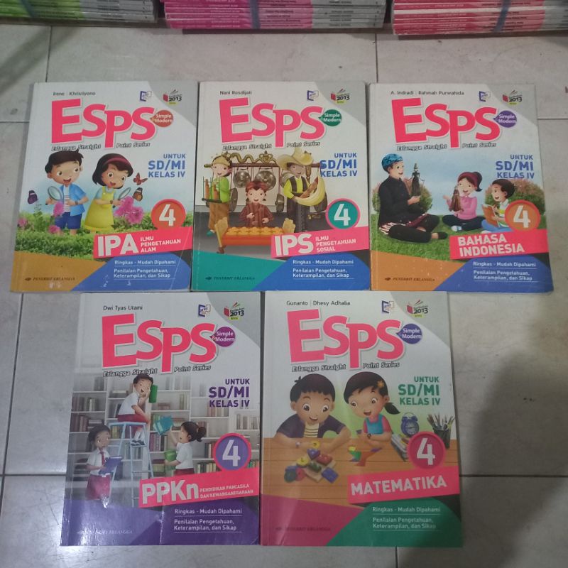 BUKU BEKAS ESPS SD KELAS 4 (ips,ipa,b.indonesia,matematika,ppkn)K2013 EDISI REVISI ERLANGGA