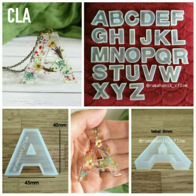 Cetakan liontin huruf alfabet alphabet cetakan resin cetakan orgonite silicone mold kerajinan tangan