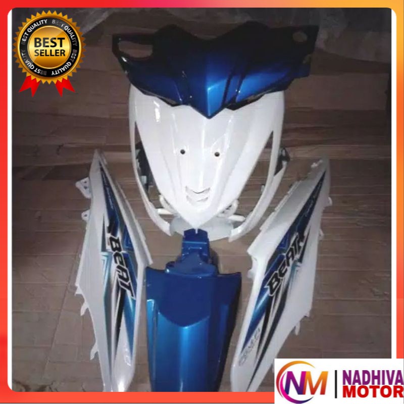 Full Body Bodi Halus Beat FI Esp 2015 2016 Biru Putih Fullset Striping Kualitas Seperti Original Ori