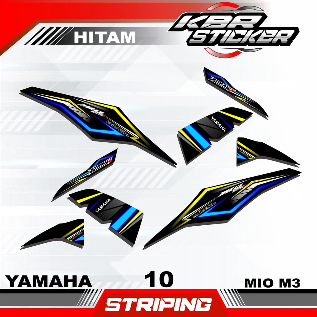 (cod) stiker motor striping MIO M3-mio z motor yamaha motor sticker variasi Racing 10