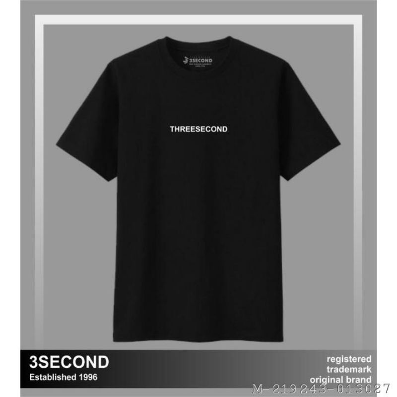 ATASAN PRIA KAOS HITAM THREE SECOND COTTON VTEN-1685