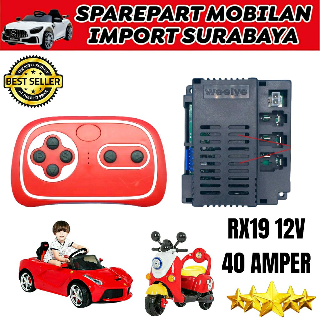 WELLYE RECIVER RX19 RX37 MODUL WEELYE RX 19 37 TRANSMITTER MOBIL AKI MAINAN ANAK JEEP AUTO WHEELER