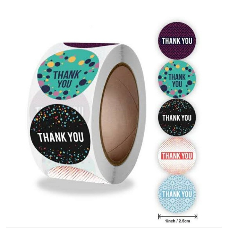 

Label Sticker Thank You Bulat 100 pcs | Label Souvenir | Label Craft | Label Olshop