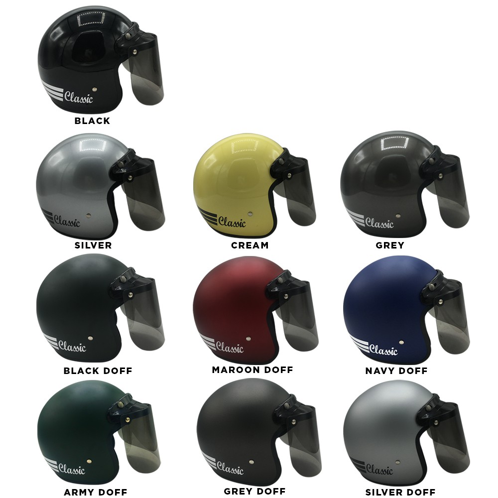 Tanpanama Helm - Helm Bogo Classic / Helm Retro Dewasa SNI