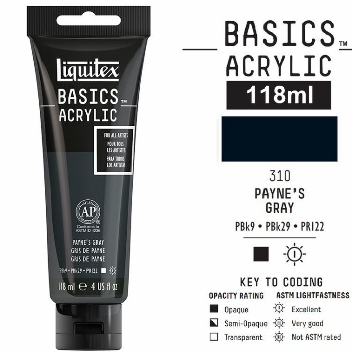 

Spesial Liquitex Basics Acrylic 118 Ml Payne'S Gray Gilaa!!!