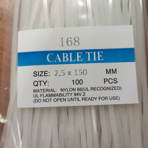 TALI SEGEL PLASTIK 2.5 X 150 MM / CABLE TIES / KABEL TIES  ISI 100 PCS