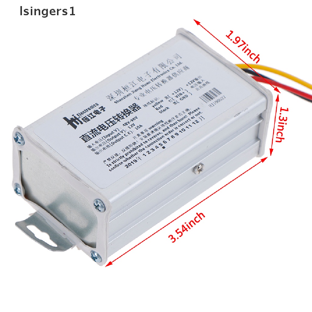 (lsingers1) Adapter Konverter DC 48V-96V Ke 12V-10A 120W Untuk Baterai Mobil Elektrik