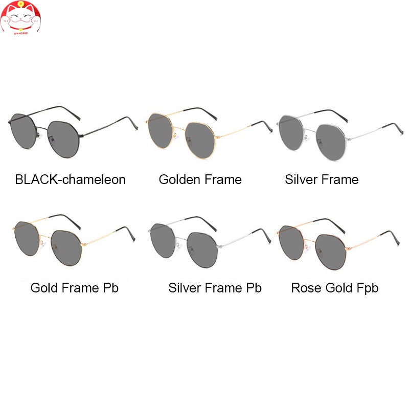 Glasses Multicolor Metal Round Frame Retro Style Thin Eyeglasses Rack Anti-blue Light Computer Discoloration Flat Mirror