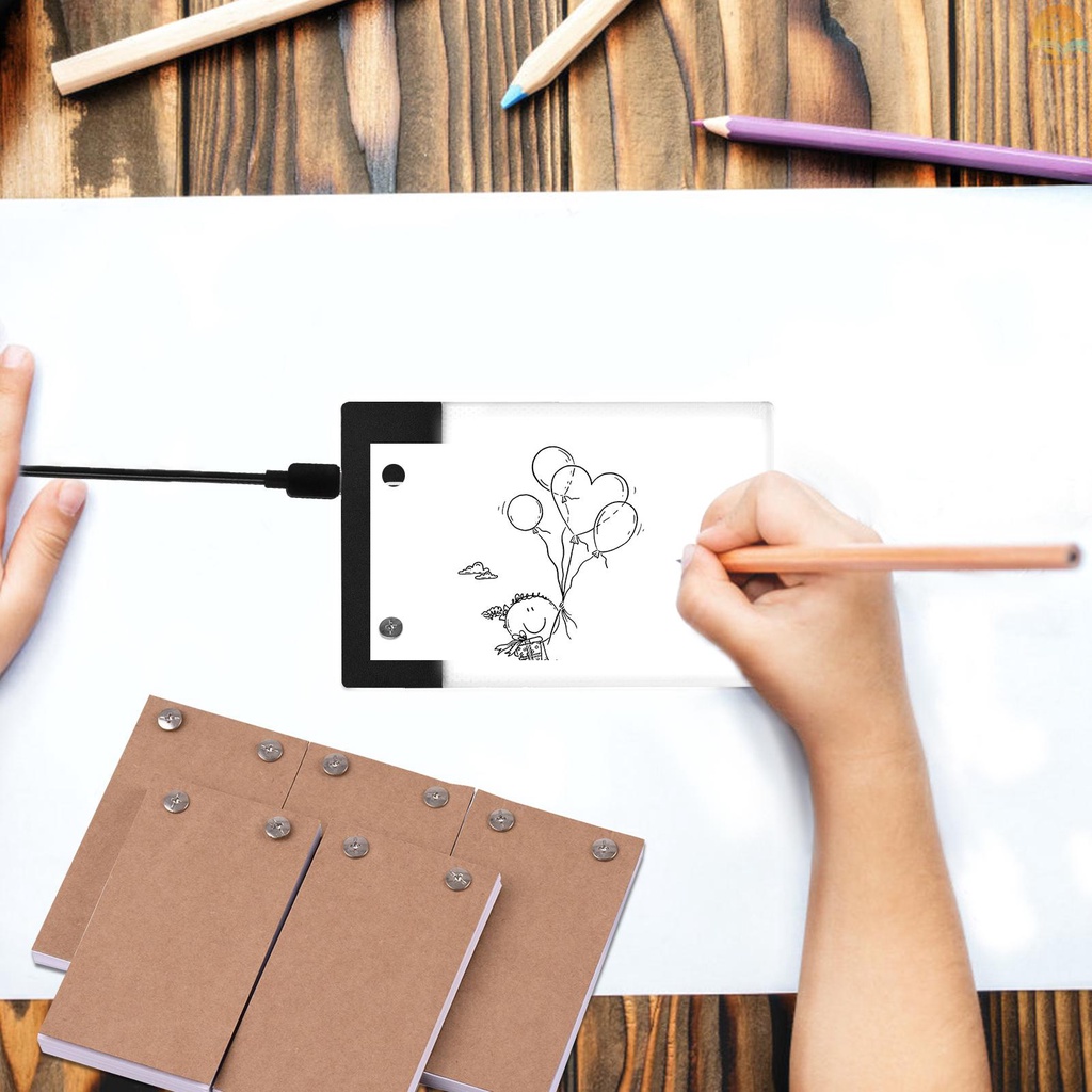 Flip Book Kit with Mini LED Light Pad Hole Design 3 Level Brightness Control Light Box 300 Sheets Animation Paper Flipbook Binding Screws for Children Students Adults Drawing Tracing Sketching Cartoon Creation
