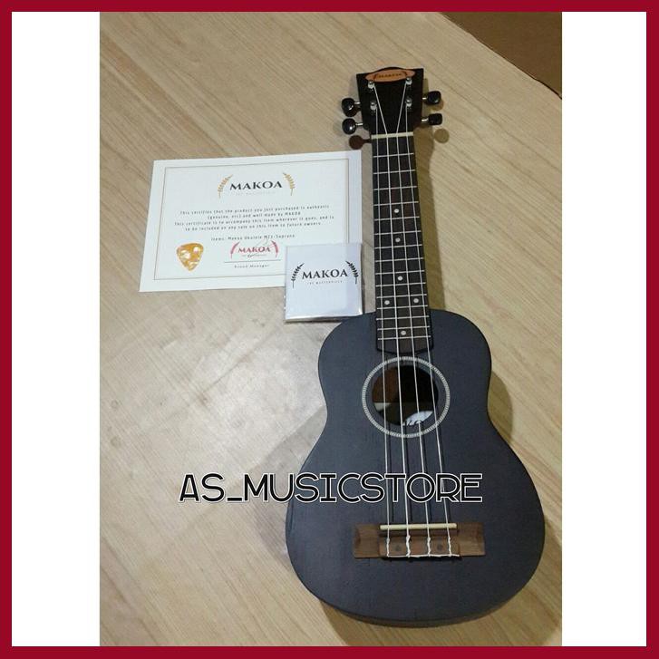 UKULELE SOPRANO MAKOA HITAM DOFF ORIGINAL DAPAT SERTIFIKAT