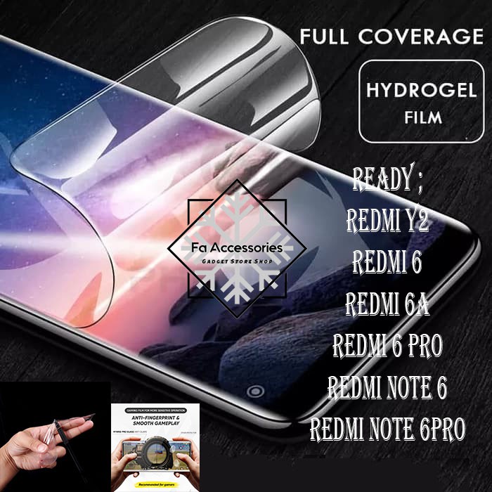 FA ANTI GORES JELLY HYDROGEL XIAOMI REDMI NOTE 6 6A 6PRO Y2 FULL SCREEN PROTECTOR GUARD SHOCK PRO