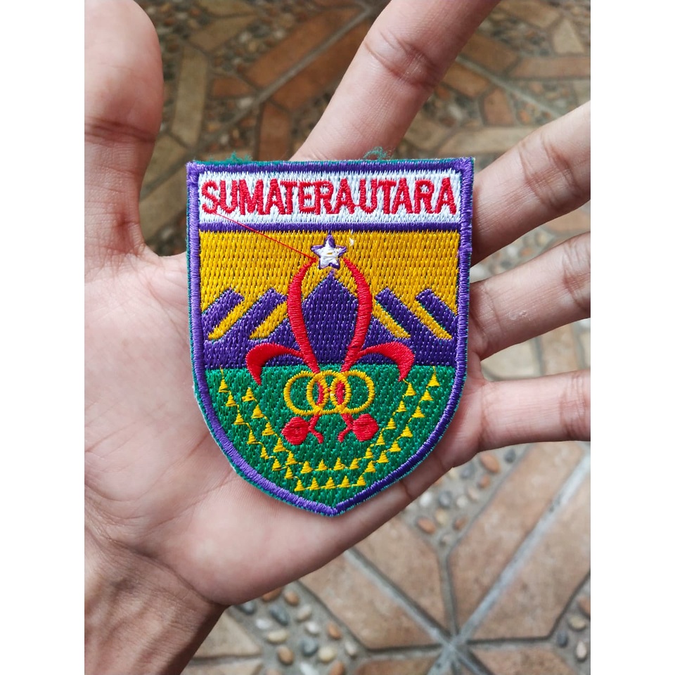 BADGE KWARDA SUMATERA UTARA BORDIR KWARTIR DAERAH PRAMUKA