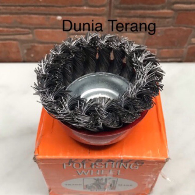 Sikat Kawat Mangkok Kepang Gerinda/Wire Cup Brush Wheel - KING 3’’