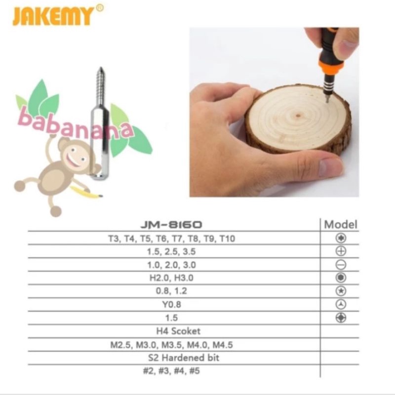 Jakemy JM-8160 33 in 1 obeng set screwdriver hex tool kit laptop hp