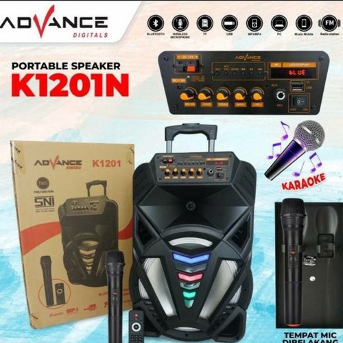 SPEAKER BLUETOOTH WIRELESS ADVANCE 12 MIC 1 MIC K 1201
