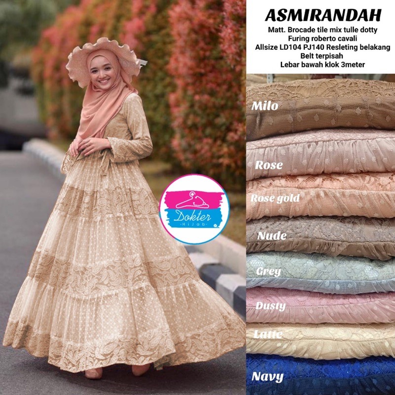 GAMIS BR0KAT DOTTY JUMBO ASMIRANDAH / DRESS BRUKAT TILE DOTTY / DRESS KONDANGAN MUSLIM / READY XXL L